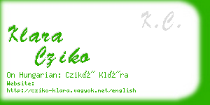 klara cziko business card